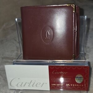 Cartier Burgundy Men's‎ Leather Wallet